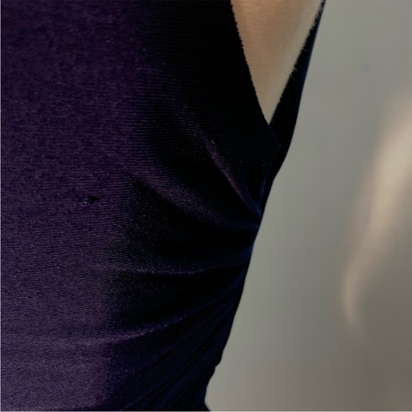 Norma Kamali Sleeveless Side Shirred Dark Blue Navy Maxi Dress Gown - Picture 8 of 14